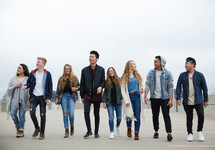 group of teens walking 