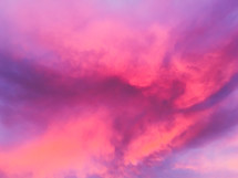 pink clouds in the sky 