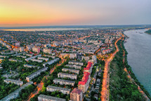 Aerial view of Galati City, Romania