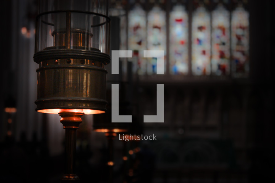 lamps in a church 