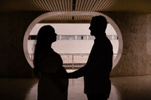 expecting couple silhouette 