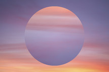 Circle and sky at sunset / sunrise background