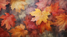 Fall autumn maple leaves background. 