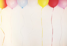 border of colorful balloons 