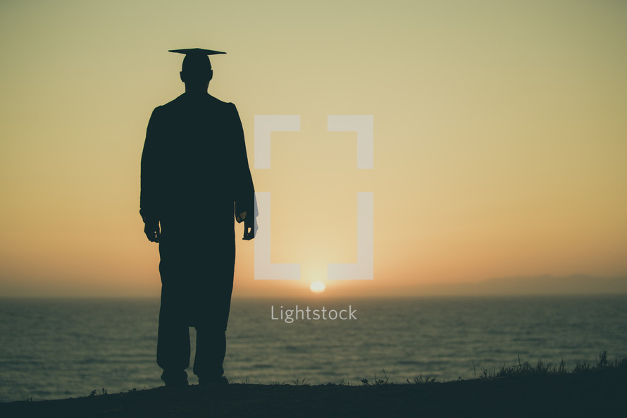silhouette of a graduate