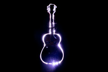 guitar image in lights 