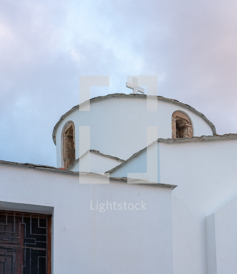 white church in Greece 