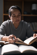 Woman studying a Bible