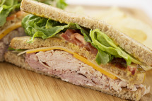 close up club sandwich.
