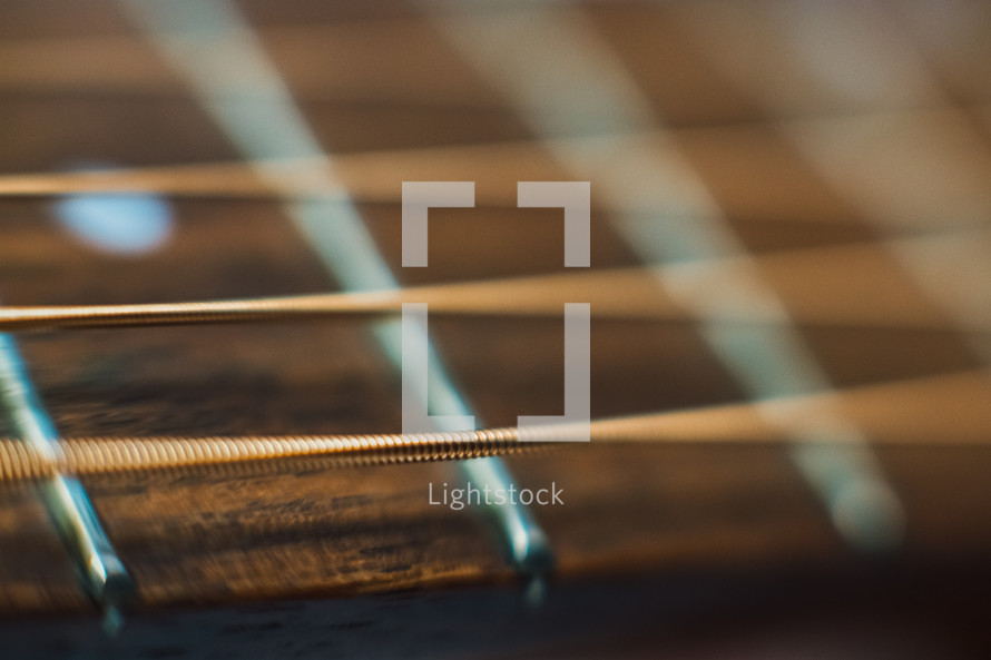 guitar strings closeup 