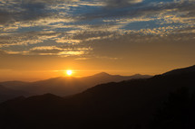 sunrise over a mountain 