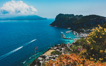 Marina Grande habour from above, Capri island, Italy