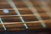 guitar strings closeup 