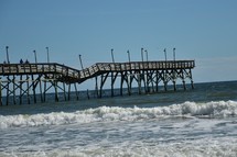 Broken pier from Hurricane damage at Ocean Isle Beach, NC