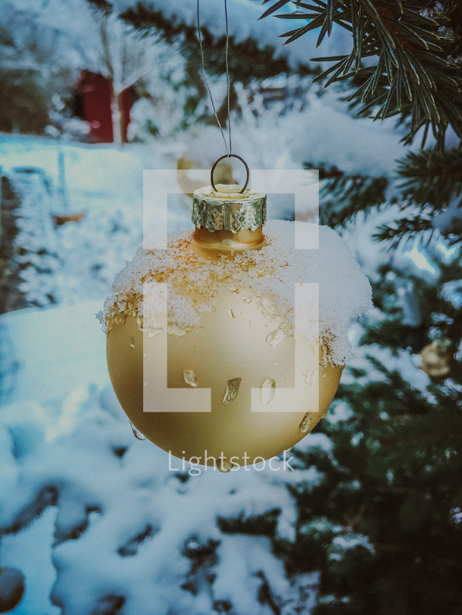 icy Christmas ornament 