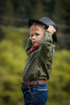 Little Cute Boy in Western Costume