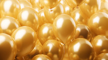 Party balloons background with gold balloons. 