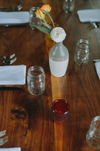 set table at a wedding reception