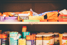 food in a pantry 