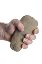 grasping a stone 