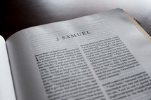a Bible opened to 2 Samuel 