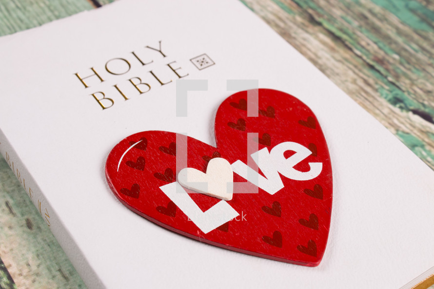 heart on a Holy Bible 