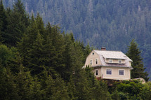 house on a mountainside 