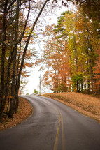 country road in fall 