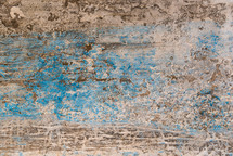 blue and tan weathered wall 