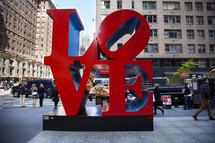 LOVE sign in a city