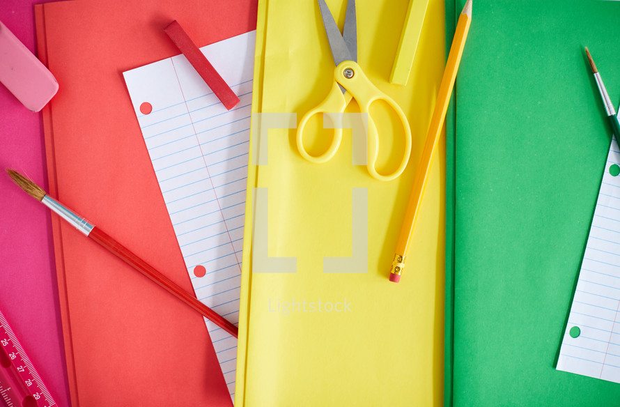 colorful school supplies 