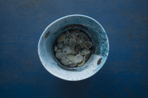bucket of seashells