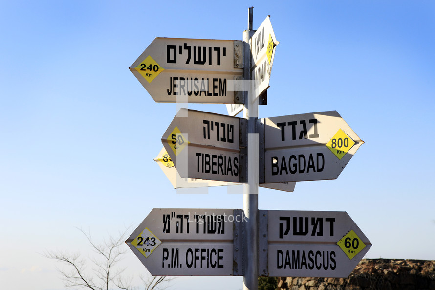 street sign in the Holy Land