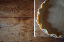 an empty pie crust 