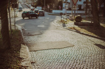 cobblestone street in Europe 