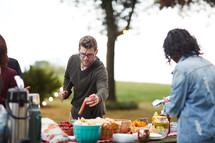 food at an outdoor party in fall 