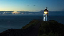 light on a lighthouse 
