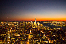 New York City skyline night 