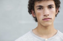 closeup of a teen boy's face 