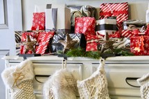 Christmas gifts and stockings 
