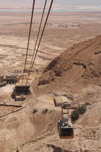 cable cars over the desert in Israel 