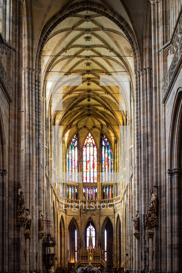 St. Vitus Cathedral (interior).   Prague, Czech Republic