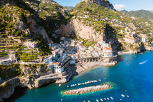 Atrani sea in summer. Amalfi coast