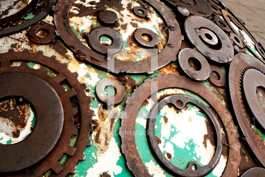 rusty metal gears 