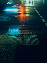 wet street at night 