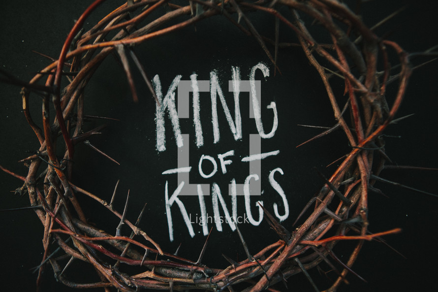 crown of thorns and the words king of kings 