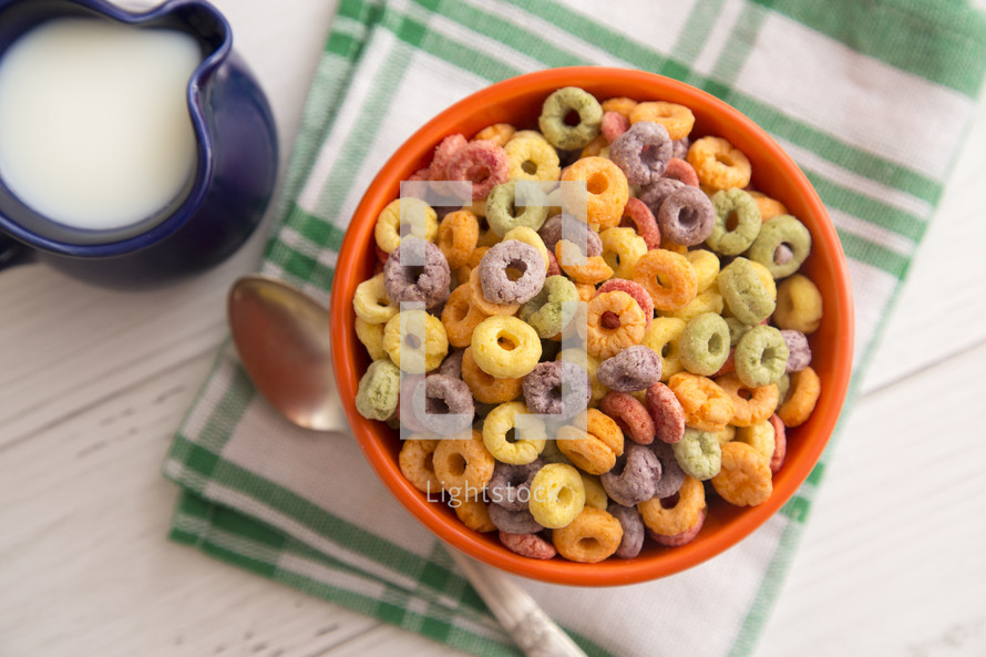 bowl of fruit cereal 