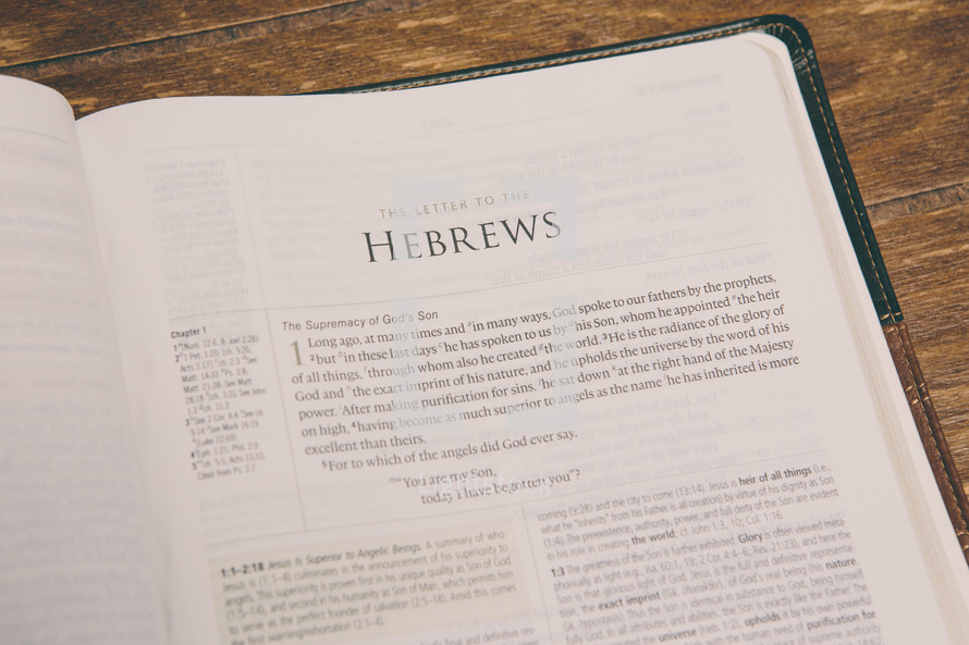 Bible opened to Hebrews 