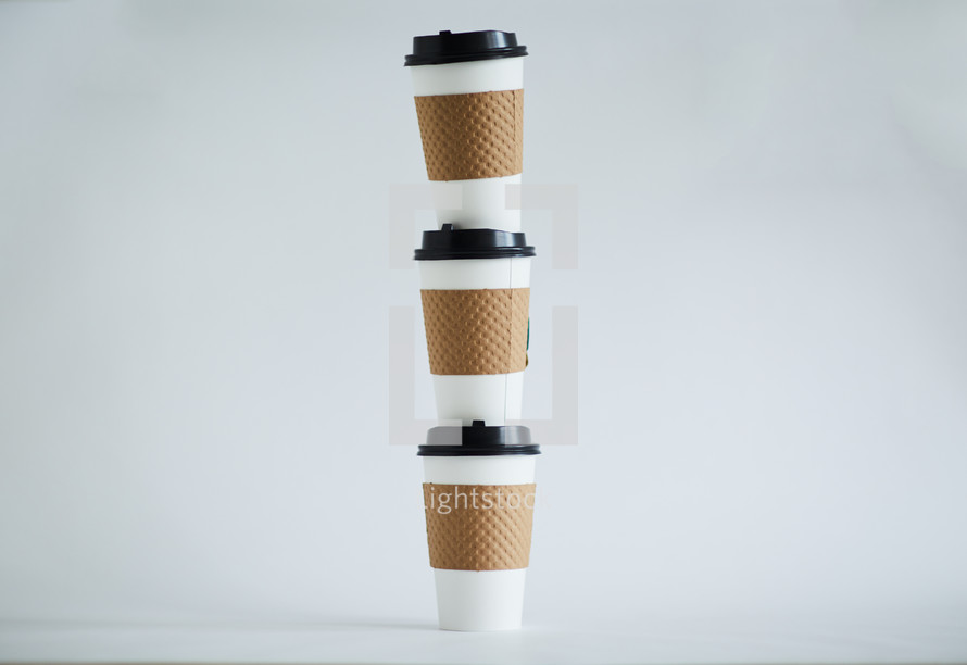 stacked coffee cups 