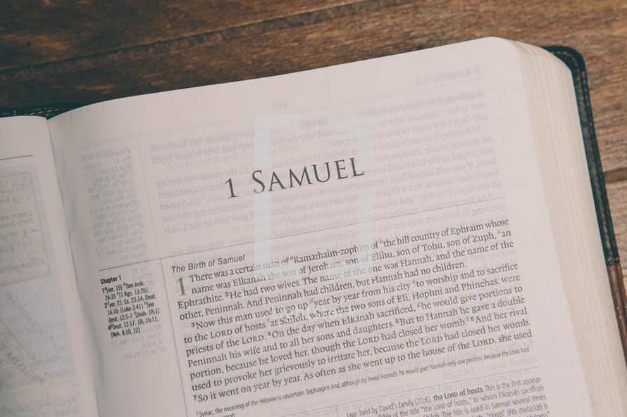 Bible opened to 1 Samuel 